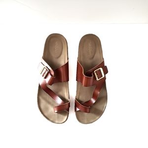 Madden NYC blakleyy Cognac footbed sandals 10